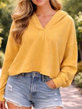 Aerie Women’s V-Neck Hooded Pullover Top